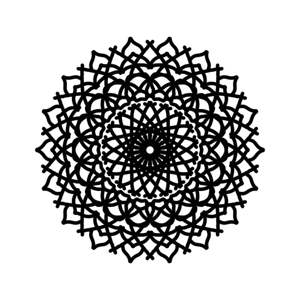 Geometrik mandala tasarımı, temiz beyaz bir arkaplan karşısında ayrıntılı siyah desenler sergiliyor. Dekorasyonlar, sanatsal esinlenmeler ve barışçıl bir atmosfer yaratmak için mükemmel..