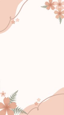 Yumuşak şeftali çiçekleri ve eğrelti otu yapraklarından oluşan minimalist bir çerçeve tasarımı, davetiyeler, tebrik kartları veya duyurular için idealdir. Uyumlu kompozisyon, sofistike, zarif ve doğal güzelliği çağrıştırıyor..