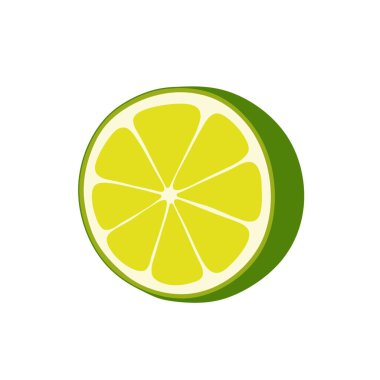 Canlı yeşil ve sarı renklerin sergilendiği canlı bir limon dilimi çizimi tazeliği ve tropikal lezzeti temsil ediyor..
