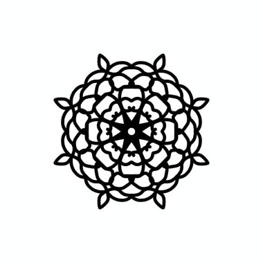 Çiçekli elementler ve simetrik geometrik şekillerle detaylı bir desen içeren tek renkli mandala tasarımı. Sanatsal projeler, meditasyon görselleri ya da dekoratif amaçlar için mükemmel.