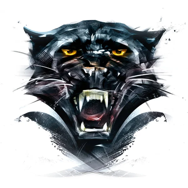 Boyalı portre hayvan panter