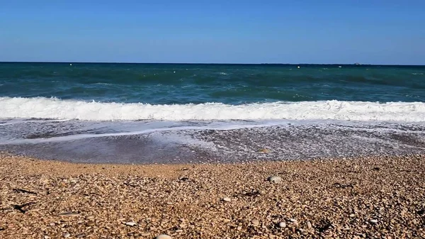 Şaşırtıcı derecede güzel deniz manzarası canlı, çarpıcı dalgalar ve karmaşık kayalık plaj dokuları sergiliyor.