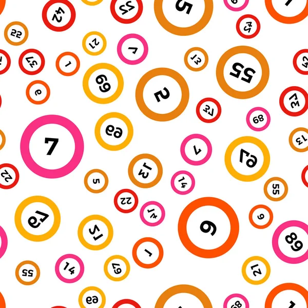Sömlös lotto mönster isolerad på vit bakgrund. Bingo — Stock vektor