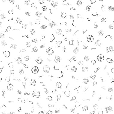 Okuldaki sorunsuz vektör kalıbına dönelim. Tekstil kumaş tasarımı, ambalaj kağıdı ve web sitesi duvar kağıtları için iyidir. Vektör illüstrasyonu.