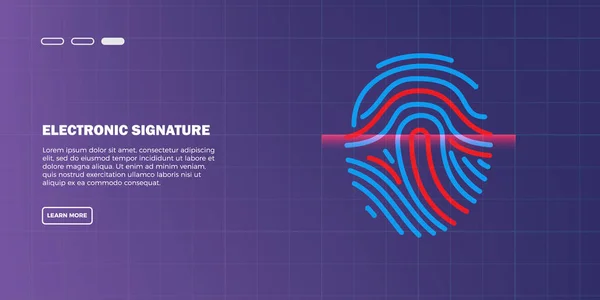 Абстрактный футуристический цифровой сканер отпечатков пальцев. концепция безопасности технологий Лицензионные Стоковые Векторы