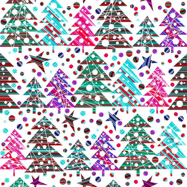 Patrón sin costuras de invierno con árboles de Navidad. Fondo de invierno —  Fotos de Stock