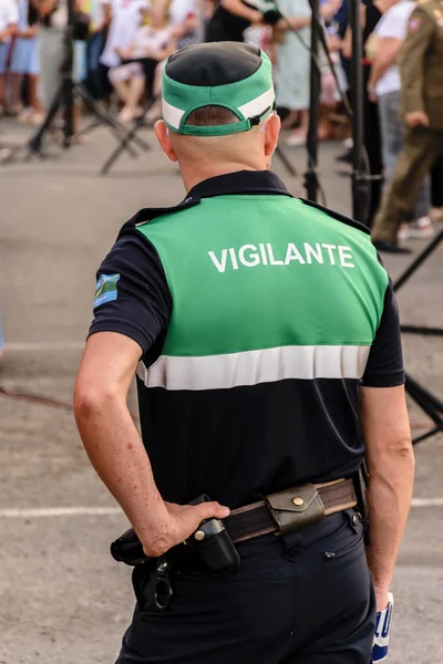 Guardia Seguridad Trabajando Para Gente Ciudad Andalucía España — Foto de Stock
