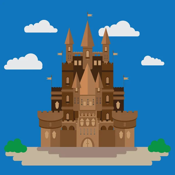 Castle in the style of flat design. It is executed in a vector and is suitable for illustrating various articles and much more.