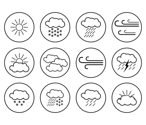 Set of weather icons — Stock Vector