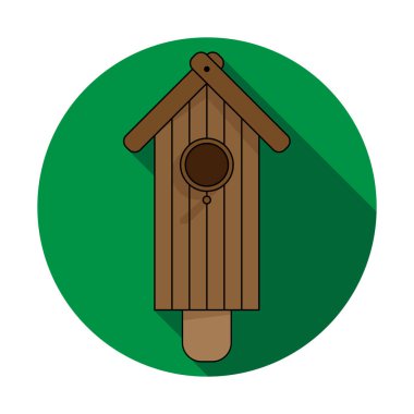 Beyaz arka plan üzerinde kuş simgesi. House kuşlar için. Doğa ve hayvanlar alemi bakmakta. Çeşitli kuş evleri tasarımı. Vektör çizim.