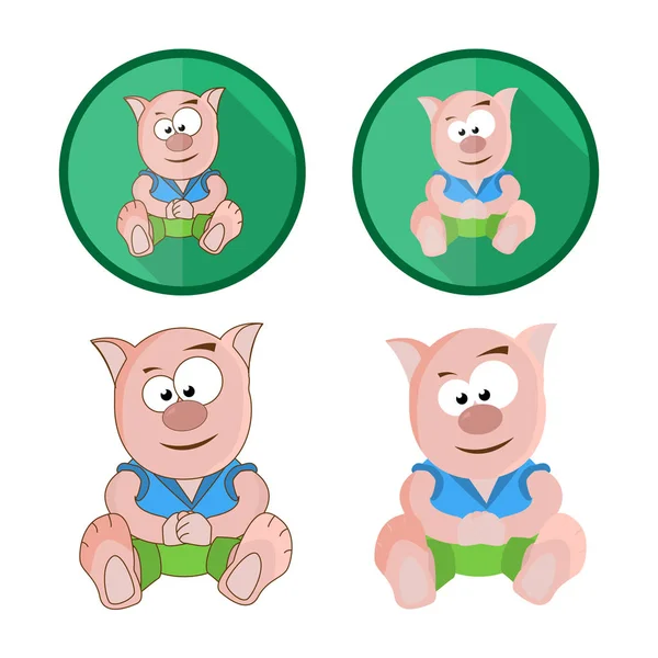 Set van iconen met een speelgoed dier. Volledige kleuren Illustratie. — Stockfoto