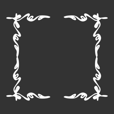 Tasarımınız için dekoratif siyah beyaz çerçeve. Vektör çizimi