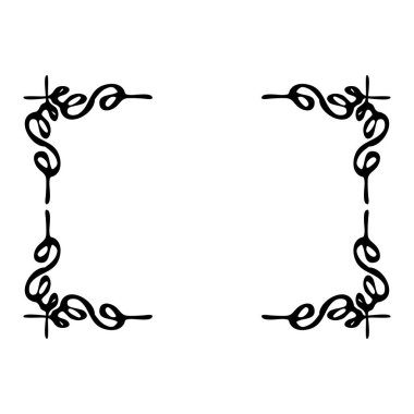 Tasarımınız için dekoratif siyah beyaz çerçeve. Vektör çizimi