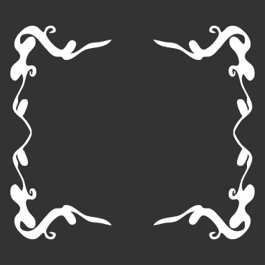 Tasarımınız için dekoratif siyah beyaz çerçeve. Vektör çizimi