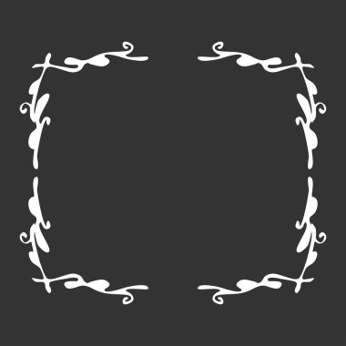 Tasarımınız için dekoratif siyah beyaz çerçeve. Vektör çizimi