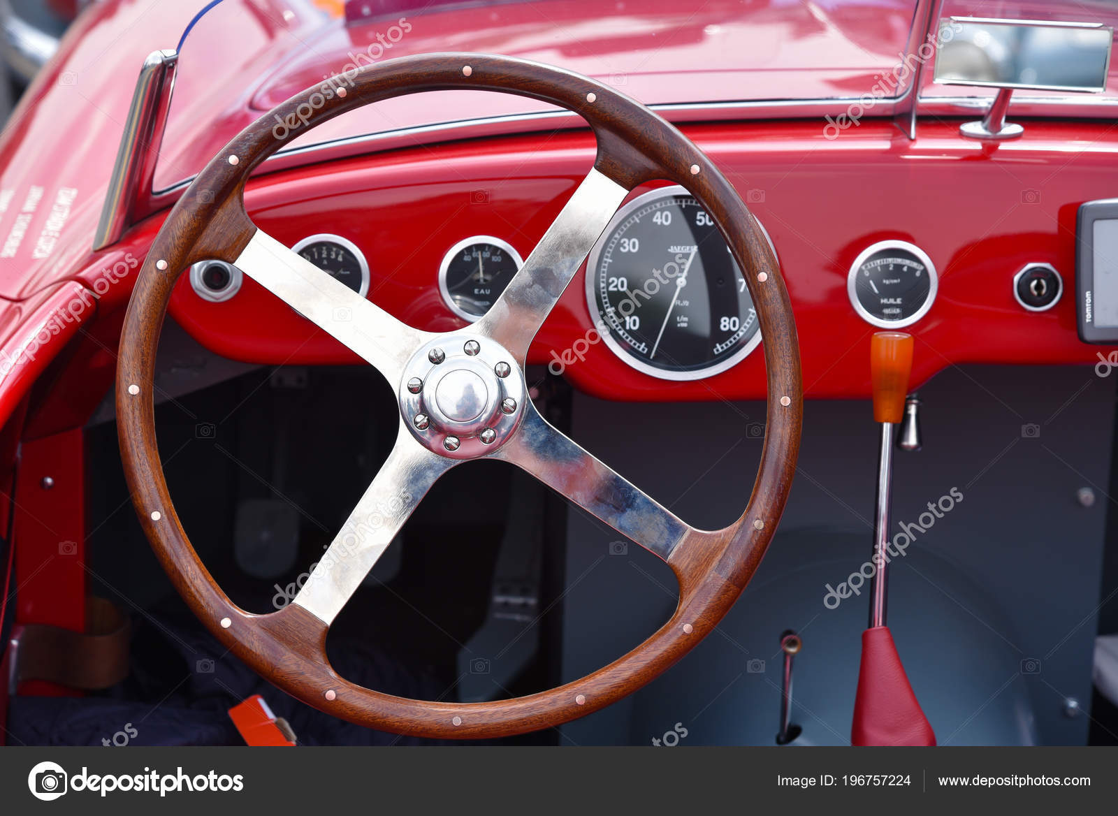 Monza Italy May Classic Car Interior Close Steering Wheel