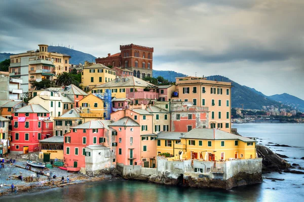 Boccadasse Маленькому Селі Середземним Морем Генуї — стокове фото