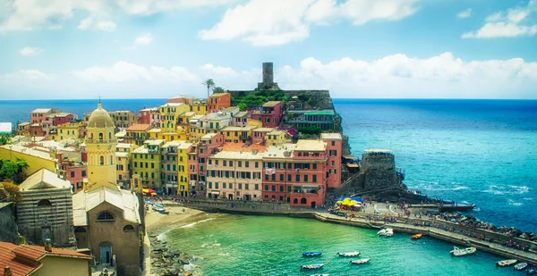 Belle Vue Sur Vernazza Des Cinq Célèbres Villages Colorés Des — Photo