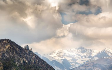 Panorama Fotoğraf Saint Michael Sacra, Piedmont, Torino, İtalya.