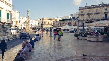 Ostuni, İtalya - 09 Eylül 2017: Ostuni, İtalya'nın eski şehir.