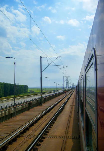 Weg Met Trein Roemenië — Stockfoto