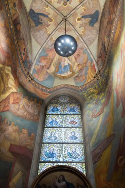 Loreto, İtalya - 10 Temmuz 2020: Madonna 'nın Sığınağı (La Casa Santa) İtalya' nın Marche kentindeki Loreto 'da yapılan resmin ayrıntıları.