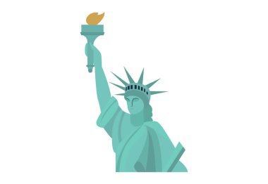 Özgürlük Anıtı emoji sembolü simgesi simgesi simgesi temsili Amerika Birleşik Devletleri New York 'ta izole edilmiş ABD tarihi turizm