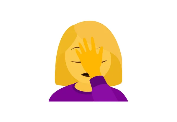 Yüz ifadesini değiştiren kadın. Oh, jest yapan insan hüsranı. Kadınları utandırmak.