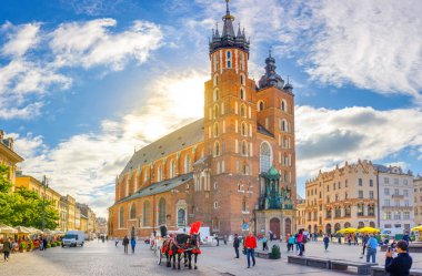Polonya, Krakow, 2018 - Krakow şehrin ana çekim