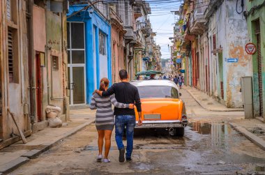 Sokak eski tarihi bölümü Havana Küba başkenti