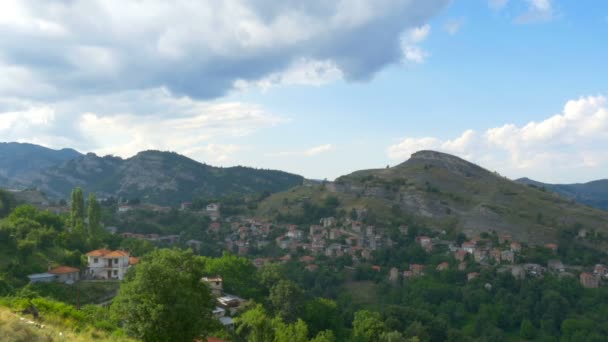 Zagori Dağlarında Bir Köyün Panoraması Yunan Eyaleti Yunanistan — Stok video