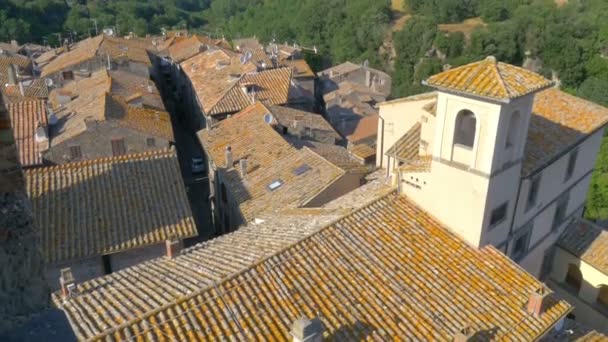 Letecký Pohled Staré Město Při Západu Slunce Toskánsku Itálie — Stock video