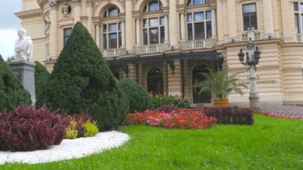 Uliusz Slowacki Theater Cracovie Est Beau Bâtiment Théâtre Ville Pologne — Video