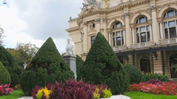 Uliusz Slowacki Theater Cracovia Edificio Teatrale Più Bello Della Città — Video Stock