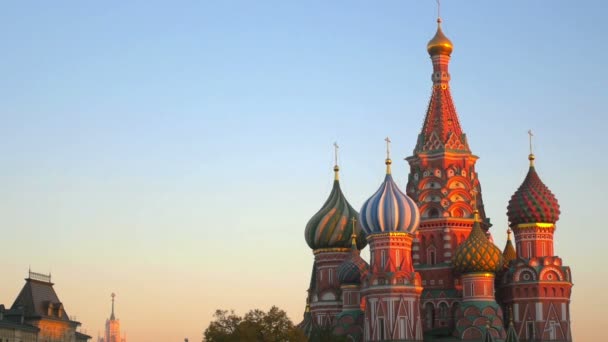 Bela Vista Panorâmica Catedral Basílio Praça Vermelha Moscou — Vídeo de Stock