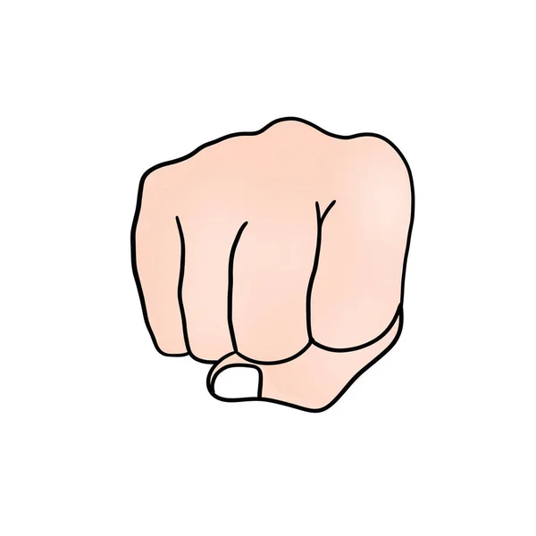 Drawing Clenched Fist White Background — Stock Photo, Image