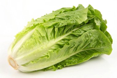 Beyaz arkaplanda taze marul