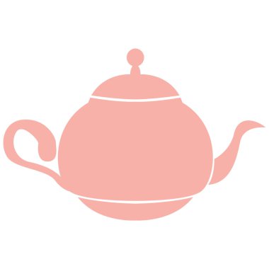 Ramazan ayinleri için 2D illüstrasyon yumuşak pembe çaydanlık tasarımı, düz stil mutfak unsuru bayram kutlamaları, Müslüman etkinlikleri, İslami partiler ve arka planlar için mükemmel..