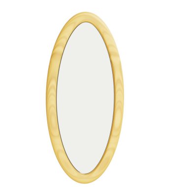 3 boyutlu oval ayna, izole edilmiş, iç dekorasyon için ideal, modern oda kavramları ve mobilya sergisi için ideal..