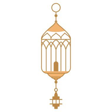 2d altın dokunuşlu basit Arap fener tasarımı, inancı sembolize eden, Ramazan gece namazı, ve kutlama ve dekorasyon için İslam gelenekleri.