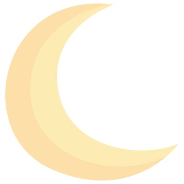 2D altın hilal tasarımı, İslam 'ın sembolü, Ramazan posterleri, bayram kartları, İslami arka planlar ve Arap şenlik süslemeleri için mükemmel..