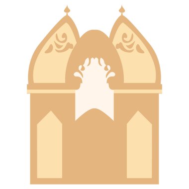 Arapça kemer desenli 2D altın süslemeli fener tasarımı, Ramazan kartları, bayram süsleri, İslami posterler ve şenlikli arka planlar için mükemmel..