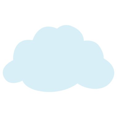 2B yumuşak mavi bulut tasarımı minimal düz stil, gökyüzü elementleri için basit ve temiz görünüm, hava temaları, dekorasyon ve arkaplan.