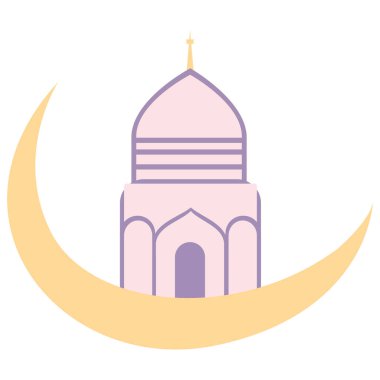 Kubbe ve kuleye sahip 2D cami, İslami mimariyi, ramazan kutlamalarını, Arap mirasını, ruhani kültürü ve kutsal inancı temsil ediyor..