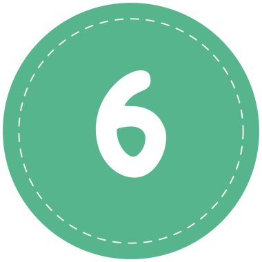 2d yeşil numara altı dairesel tasarım, projeler, şablonlar, yaratıcı planlar, eğitim amaçları, dekoratif altyapı ve modern grafikler için cesur minimal görünüm..