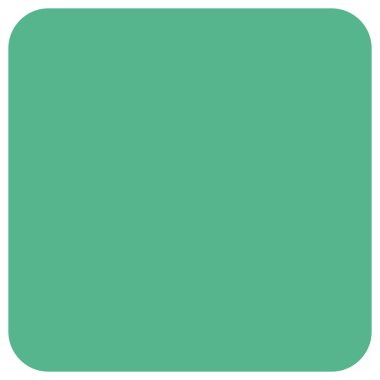 2d yuvarlak kare şekil yeşil, minimal tasarım biçimi, projeler, planlar, şablonlar, soyut kompozisyonlar, yaratıcı grafikler ve arka planlar için uygundur.