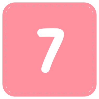 2d pembe numara tasarım, yuvarlak kare format, dekoratif kullanım için uygun, çocuk projeleri, yaratıcı şablonlar, posterler, ve modern tasarım.