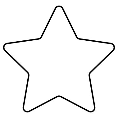 2d basit çizgi tasarımlı siyah yıldız ana hatları, dekorasyon için mükemmel, çocuk aktiviteleri, eğlenceli öğrenme, oyunlar, tasarım projeleri, simgeler ve oyuncu rozetler.