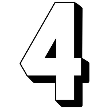 Yaratıcı tasarımlar, etiketler, rozetler, yıldızlar, dalgalar, kalkanlar ve dekoratif projeler için özet biçimli 2D kalın sayı elemanı