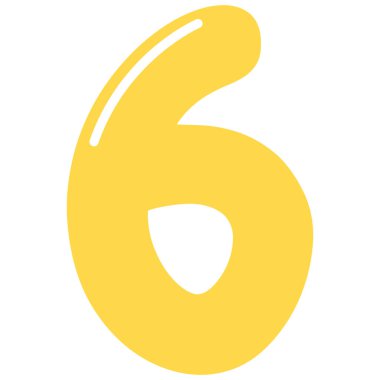 2d sarı, parlak ve temiz stil, numaralandırma, sıralama, etiketleme, eğitim ve yaratıcı grafik tasarım projeleri için ideal..